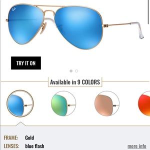 Ray ban aviators blue reflective lens